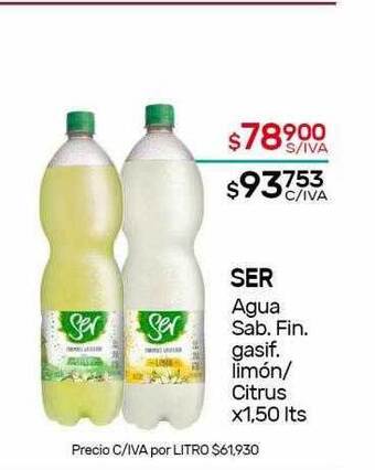 Nini Mayorista Ser Agua Sab Fin Gasif Limón Citrus oferta