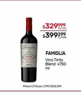 Nini Mayorista Famiglia Vino Tinto Blend oferta