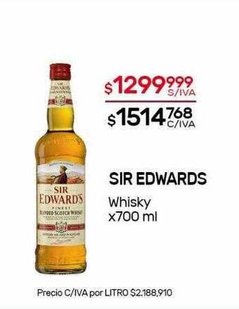 Nini Mayorista Sir Edwards Whisky oferta