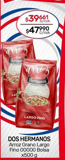 Nini Mayorista Dos Hermanos Arroz Grano Largo Fino 00000 Bolsa oferta