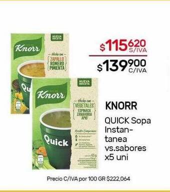 Nini Mayorista Knorr Quick Sopa Instantanea Vs.sabores oferta
