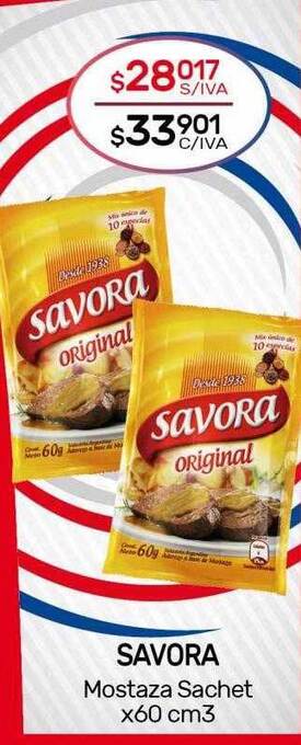 Nini Mayorista Savora Mostaza Sachet oferta