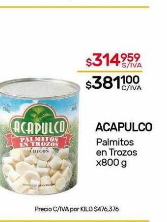 Nini Mayorista Acapulco Palmitos En Trozos oferta