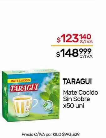 Taragui Mate Cocido Sin Sobre