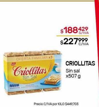 Nini Mayorista Criollitas Sin Sal oferta