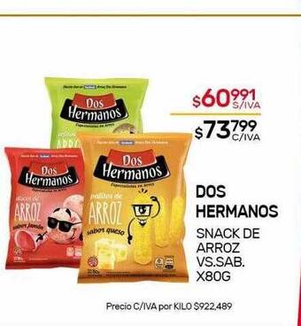 Nini Mayorista Dos Hermanos Snack De Arroz Vs.sab oferta