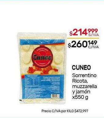 Nini Mayorista Cuneo Sorrentino Ricota. Muzzarella Y Jamón oferta