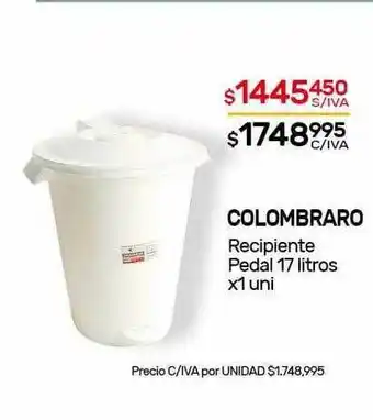 Nini Mayorista Clombraro Recipiente Pedal 17 Litros oferta