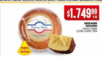 Makro Queso sardo santa rosa oferta