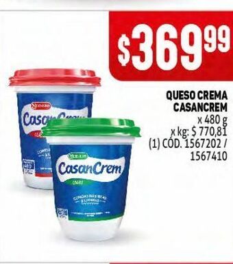 Makro Queso crema casancrem oferta
