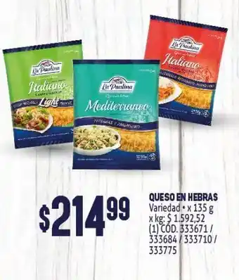 Makro Queso en hebras oferta