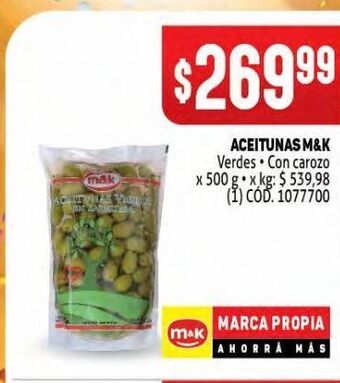 Makro Aceitunas m&k oferta