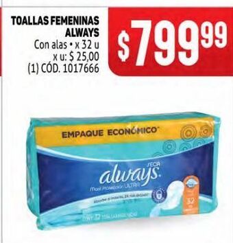 Makro Toallas femeninas always oferta