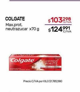 Nini Mayorista Colgate Max.prot.neutrazucar X70 G oferta