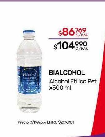 Nini Mayorista Bialcohol Alcohol Etilico Pet X500 Ml oferta