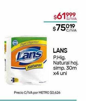 Nini Mayorista Lans P.hig Natural Hoj.simp.30m X4 Uni oferta