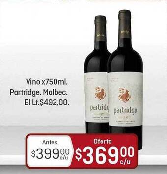 El Nene Vino Partridge. Malbec oferta