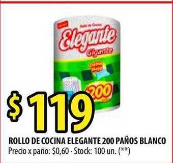 Punto Mayorista Rollo De Cocina Elegante 200 Paños Blanco oferta