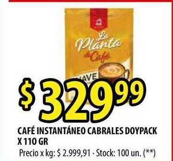 Punto Mayorista Café Instantáneo Cabrales Doypack X 110 Gr oferta