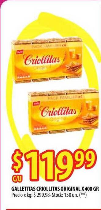 Punto Mayorista Galletitas Criollitas Original X 400 Gr oferta