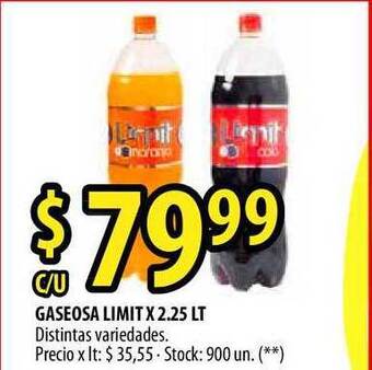 Punto Mayorista Gaseosa Limit X 2.25 Lt oferta
