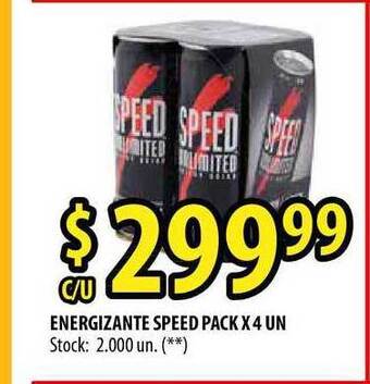 Punto Mayorista Energizante Speed Pack X 4 Un oferta