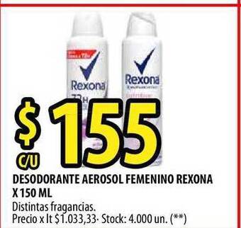 Punto Mayorista Desodorante Aerosol Femenino Rexona oferta