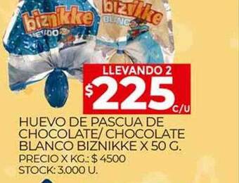 Supermercados DIA Huevo De Pascua De Chocolate Chocolate Blanco Biznikke oferta