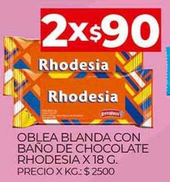 Supermercados DIA Oblea Blanda Con Baño De Chocolate Rhodesia oferta
