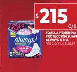 Supermercados DIA Toalla Femenina Protección Suave Always oferta