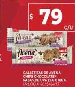 Supermercados DIA Galletitas De Avena Chips Chocolate Pasas De Uva Dia oferta