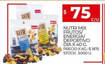 Supermercados DIA Nutri Mix Frutos Energia Deportivo Dia oferta