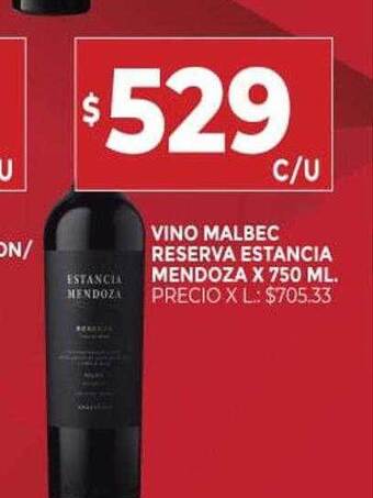 Supermercados DIA Vino Malbec Reserva Estancia Mendoza oferta