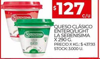 Supermercados DIA Queso Clásico Entero Light La Serenisima oferta