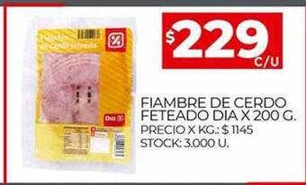 Supermercados DIA Fiambre De Cerdo Feteado Dia oferta