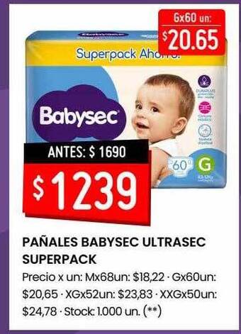 Changomas Pañales Babysec Ultrasec Superpack oferta