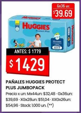 Changomas Pañales Huggies Protect Plus Jumbopack oferta