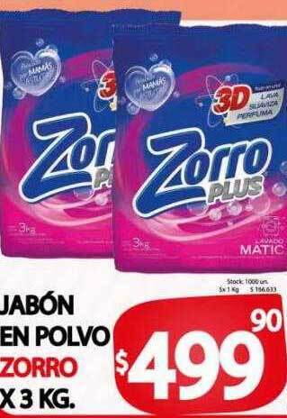 Supermercados Becerra Jabón En Polvo Zorro oferta