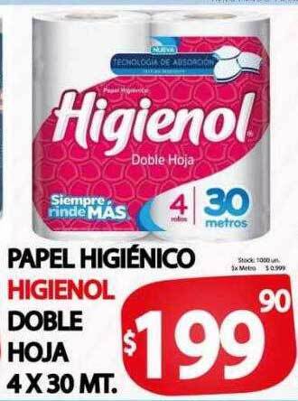 Supermercados Becerra Papel Higiénico Higienol Doble Hoja oferta