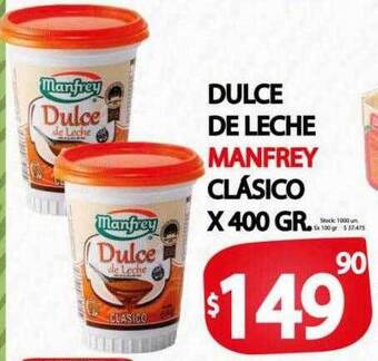 Supermercados Becerra Dulce De Leche Manfrey Clasico oferta