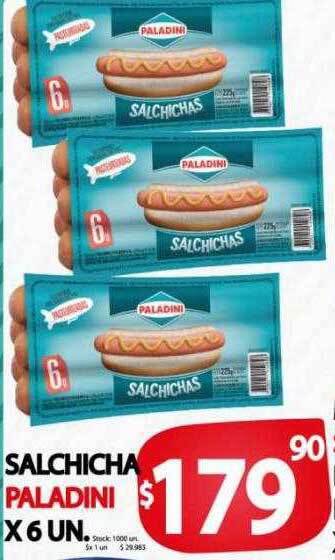 Supermercados Becerra Salchichas Paladini X 6 oferta