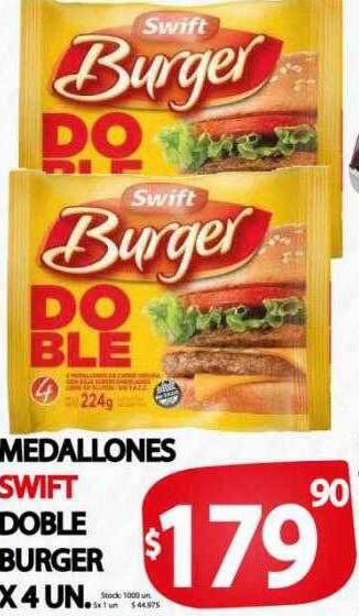 Supermercados Becerra Medallones Swift Doble Burger oferta
