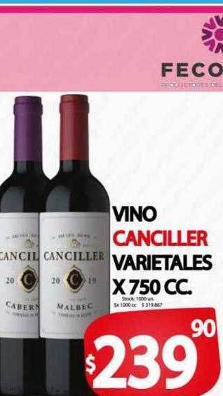 Supermercados Becerra Vino Canciller Varietales oferta