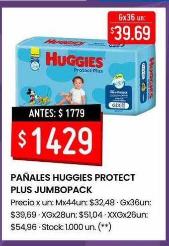 Walmart Pañales Huggies Protect Plus Jumbopack oferta