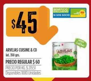 Supermercados Vea Arvejas Cuisine & Co oferta
