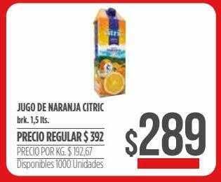 Supermercados Vea Jugo De Naranja Citric oferta