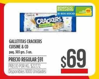 Supermercados Vea Galletitas Crackers Cuisine & Co oferta