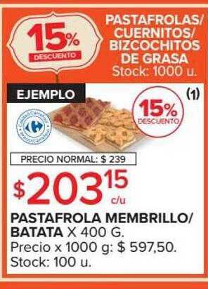 Carrefour Pastafrola Membrillo-batata 15% Descuento oferta