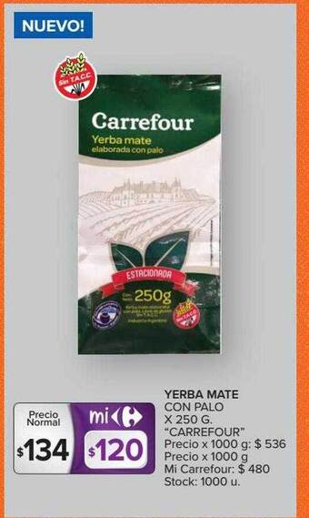 Carrefour Yerba Mate Con Palo oferta