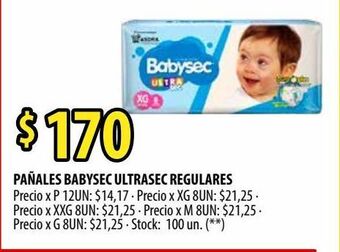 Punto Mayorista Pañales babysec ultrasec regulares oferta